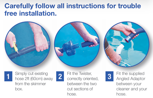Aqua Quip Twister - Power Steering for Pool Suction Cleaners Aqua Quip Twister - Power Steering for Pool Suction Cleaners